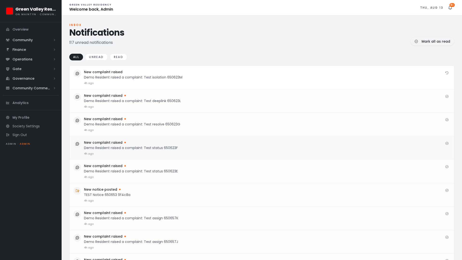 Maintyn notification center